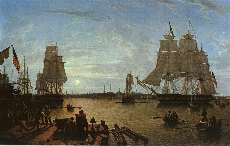 Robert Salmon Boston Harbor as seen from Constitution Wharf